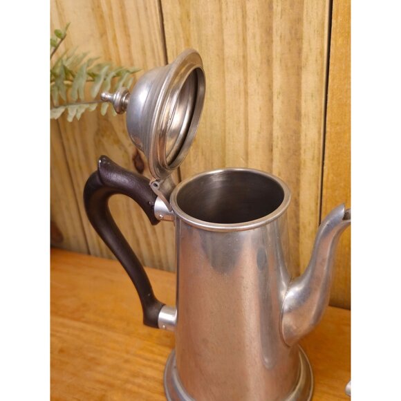 Vintage Kirk Stieff Pewter Coffee Pot and Matching Creamer - Picture 11 of 16